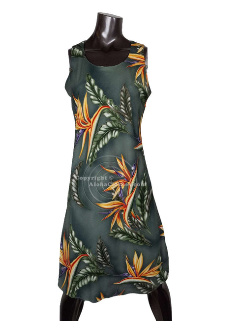Bird of Paradise #2 Women's Short Tank Flared Hawaiian Dress